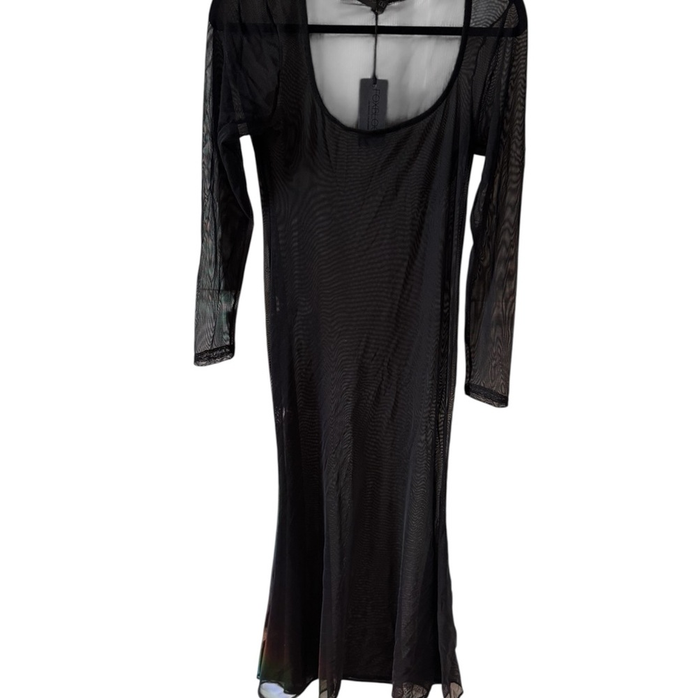 Mesh Black Midi Dress